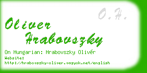 oliver hrabovszky business card